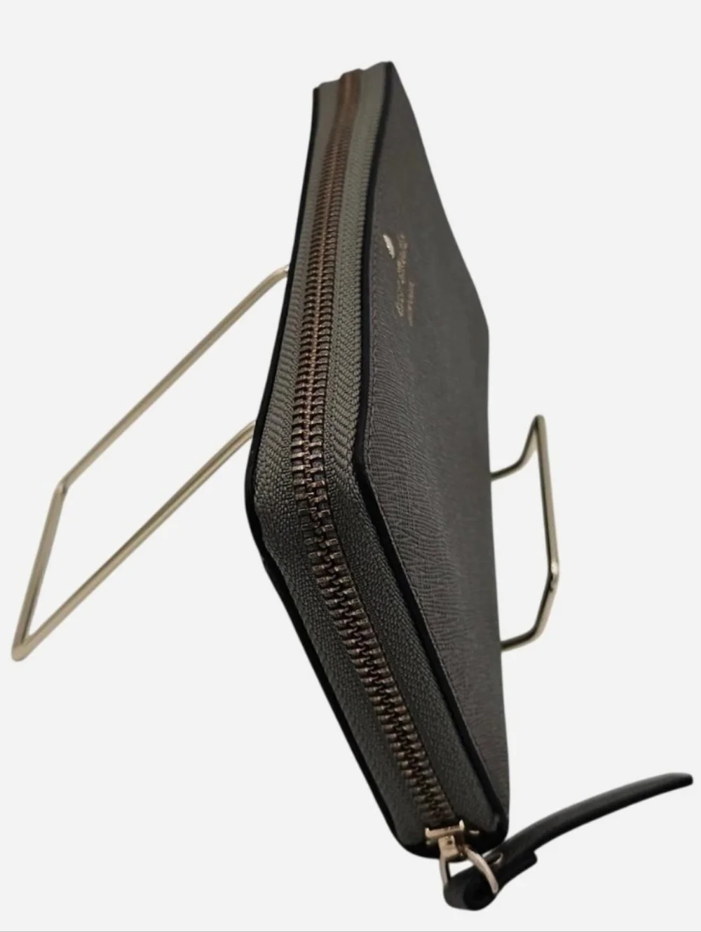 KATE SPADE Dark‎ Gray Saffiano Leather Zip Around Wallet